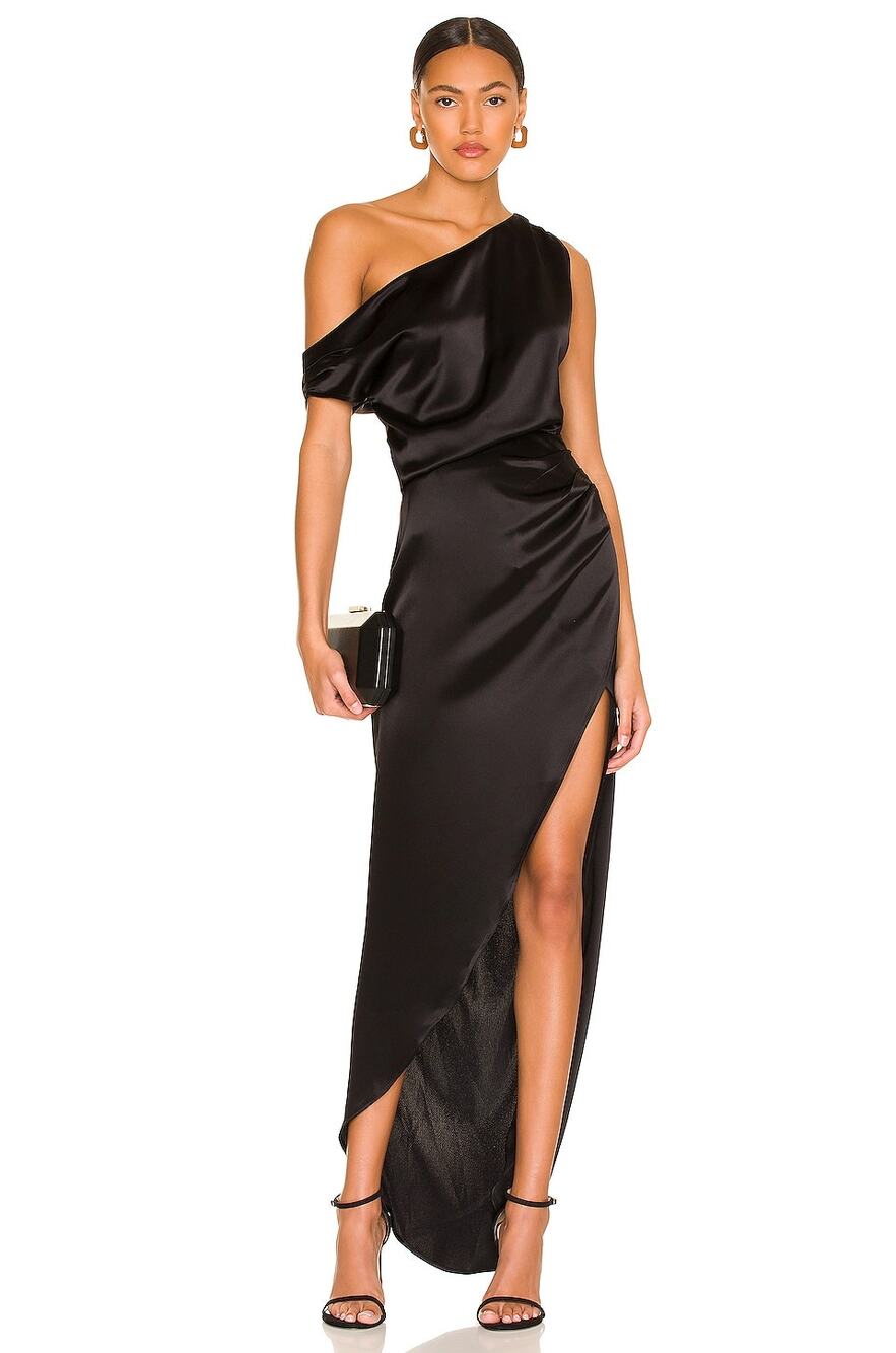 Nonchalant Label Dinah Gown One Shoulder Satin Party Formal Prom Gala Evening XS